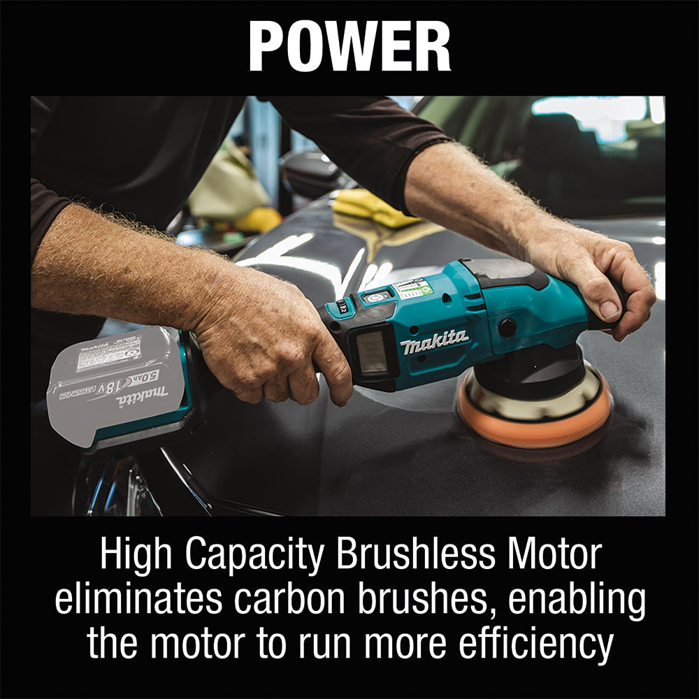 Makita 18V LXT Lithium-Ion Brushless Cordless 5" / 6" Dual Action Random Orbit Polisher (Tool Only)
