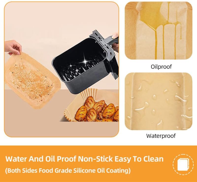 125 PCS Air Fryer Liners Disposable, 11x6 Inch Unbleached Parchment Paper for Ninja Smart XL Air Fryer, Baking Accessories, Safe & Non-Stick Air Fryer Parchment Paper Liners