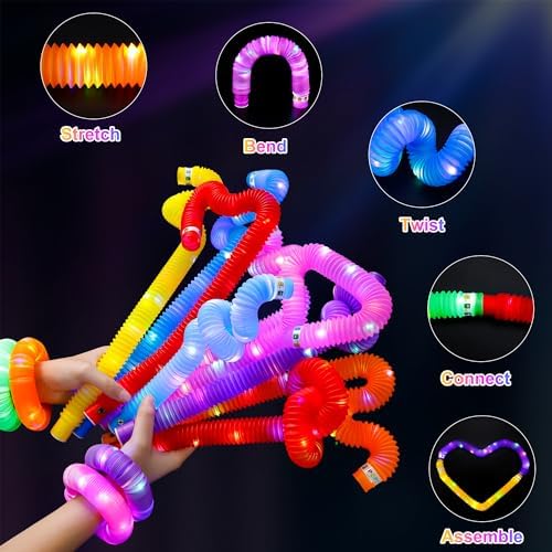 15 PCS Glow Sticks, Glow in The Dark Party Supplies, Bulk Light Up Party Favors, Glow Bracelets Necklaces, Neon Party Decorations,Easter Basket Stuffers Birthday Wedding Camping Decorations