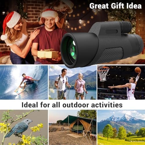 12x42 Monocular Telescope for Adults, High Powered HD Compact Monoculars Portable Handheld Telescope with BAK4 Prism FMC Lens for Hiking Bird Watching Camping Travel Concerts