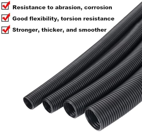 15 FT 1/2” Wire Loom Split Tubing,Dog Cat Cord Protector,Split Wire Loom Tubing Wire Conduit – Black (15FT 1/2")
