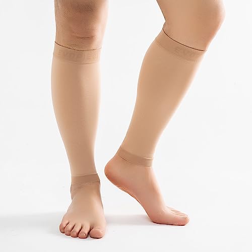 15-20mmHg 20 Pair Men and Women Wide Calf Sleeve Brace Compression Socks for Leg Support, Pain Relief