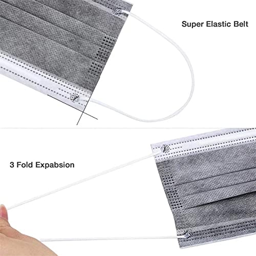 100PCS Masks Grey Disposable Face Mask 3 Ply Breatherable Face Masks