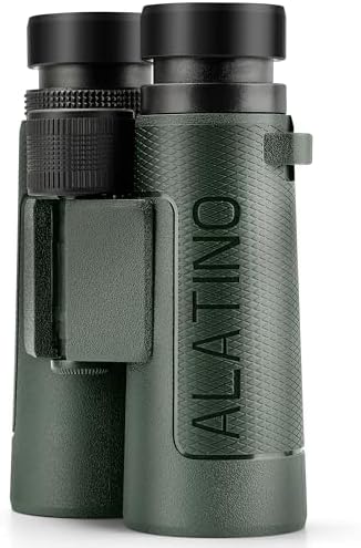 12x42 High Powered Binoculars with Harness, Optical Solution Features Bak-4 Prisms & FMC Lens for Bird Watching, Hunting, Extended Travel and Cruise (Green)