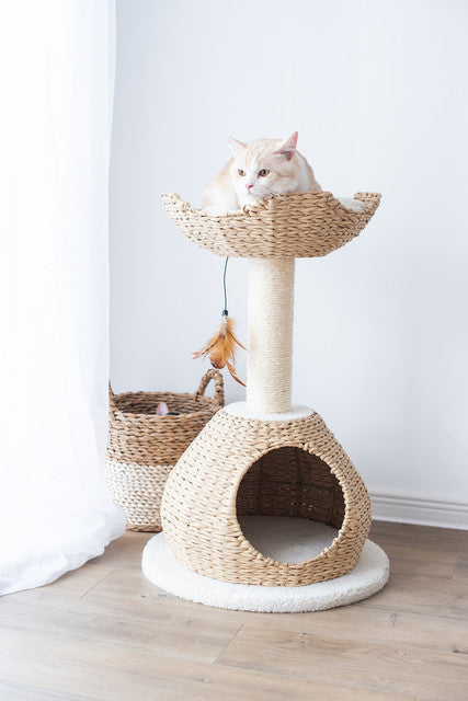 Petpals Walk Up Natural Aesthetic, Handwoven Cat Tree