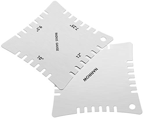 15 Pieces Guitar Luthier Tools Set Including Radius Gauge String Action Ruler 32 Blades Feeler Gauge for Guitar and Bass Setup