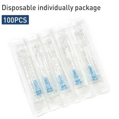 100PCS 23 Gauge 5/8 inch Lab Dispensing Accessories, Refilling Inks,Individually Packaged