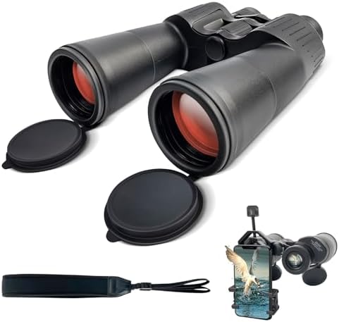 12x60 HD Bird Watching Binoculars for Adults High Powered Waterproof Fogproof with Clear Vision BAK4 Prism FMC Lens Easy Focus Long Range Portable for Cruise Ship Concert Travel Boating