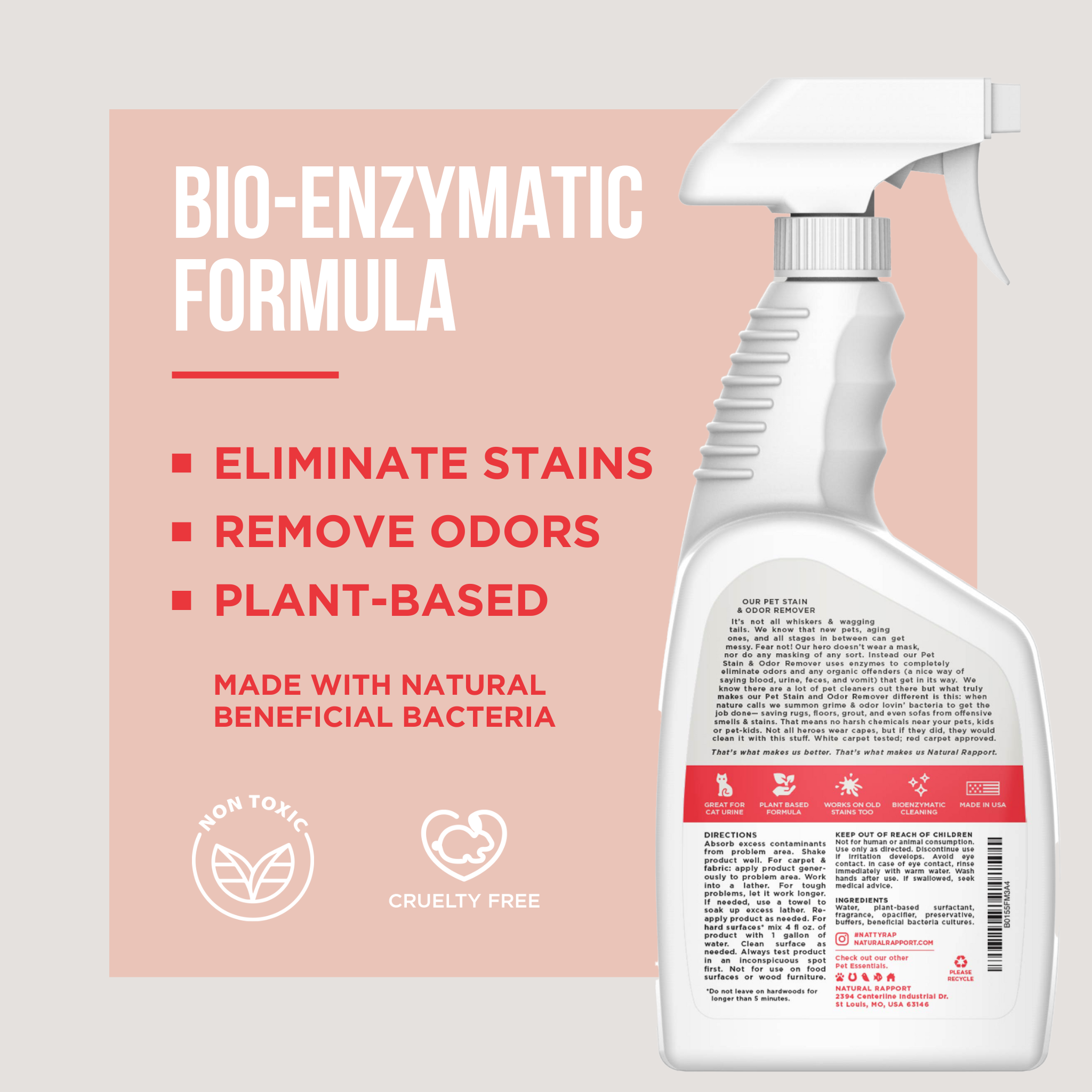 Natural Rapport - The Only Enzymatic Pet Stain & Odor Remover You Need