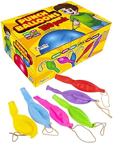 150Pk Valentines Day Gifts for kids, Party Favor Neon Punch Balloon, Easter Basket Fillers, Goodie Bags Stuffers, Birthday Party Favors for Kids, Classroom Prizes, Valentines day gifts Kids Classroom