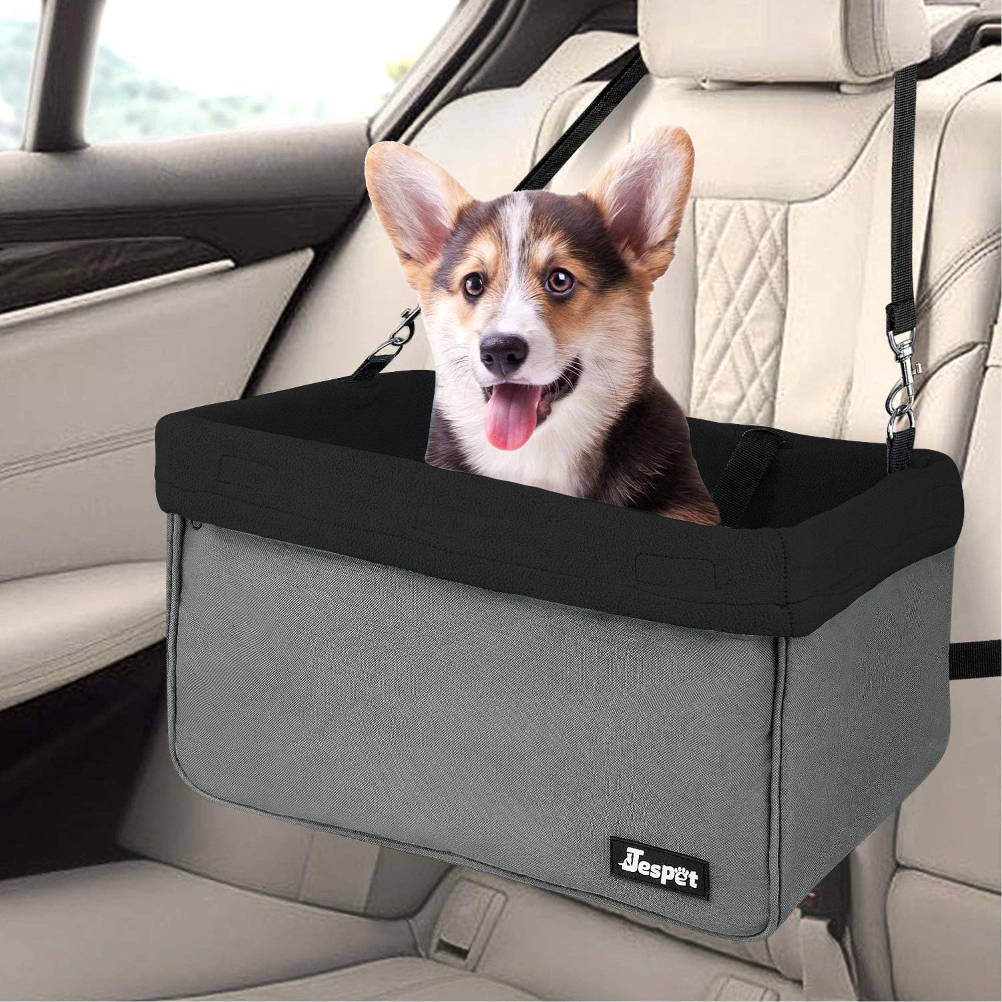 Jespet Pet Travel Safety Booster Dog Car Seat with Seat Belt