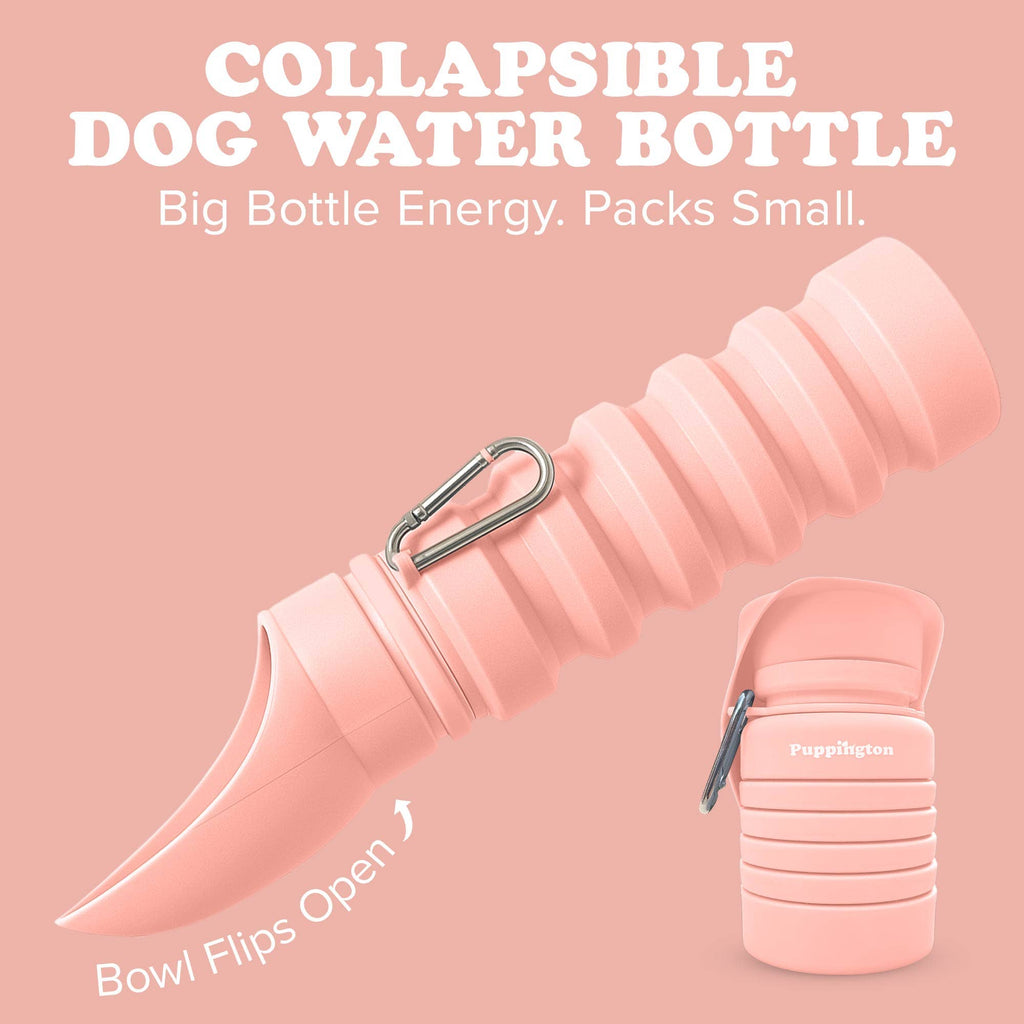 Puppington Collapsible Water Bottles for Dogs - Leakproof, Compact, BPA free