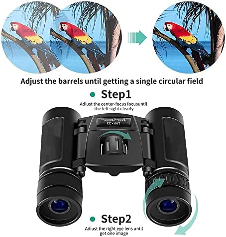 12x30 High-Resolutio Binocularsn for Adult & Kid's Optics Compact Binocular,Bird Watching,Camping,Travel,Spy Games&Exploration (Black)