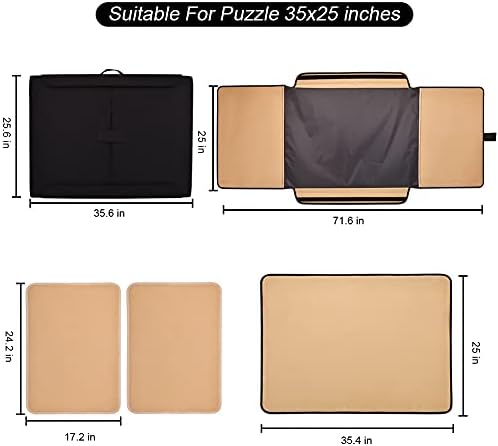 1500 Pieces Jigsaw Puzzle Board, Portable Puzzle Board, Jigsaw Puzzle Table Board, Puzzle Keeper Puzzle Caddy with Sorting Trays & Detachable Board,Non-Slip Surface