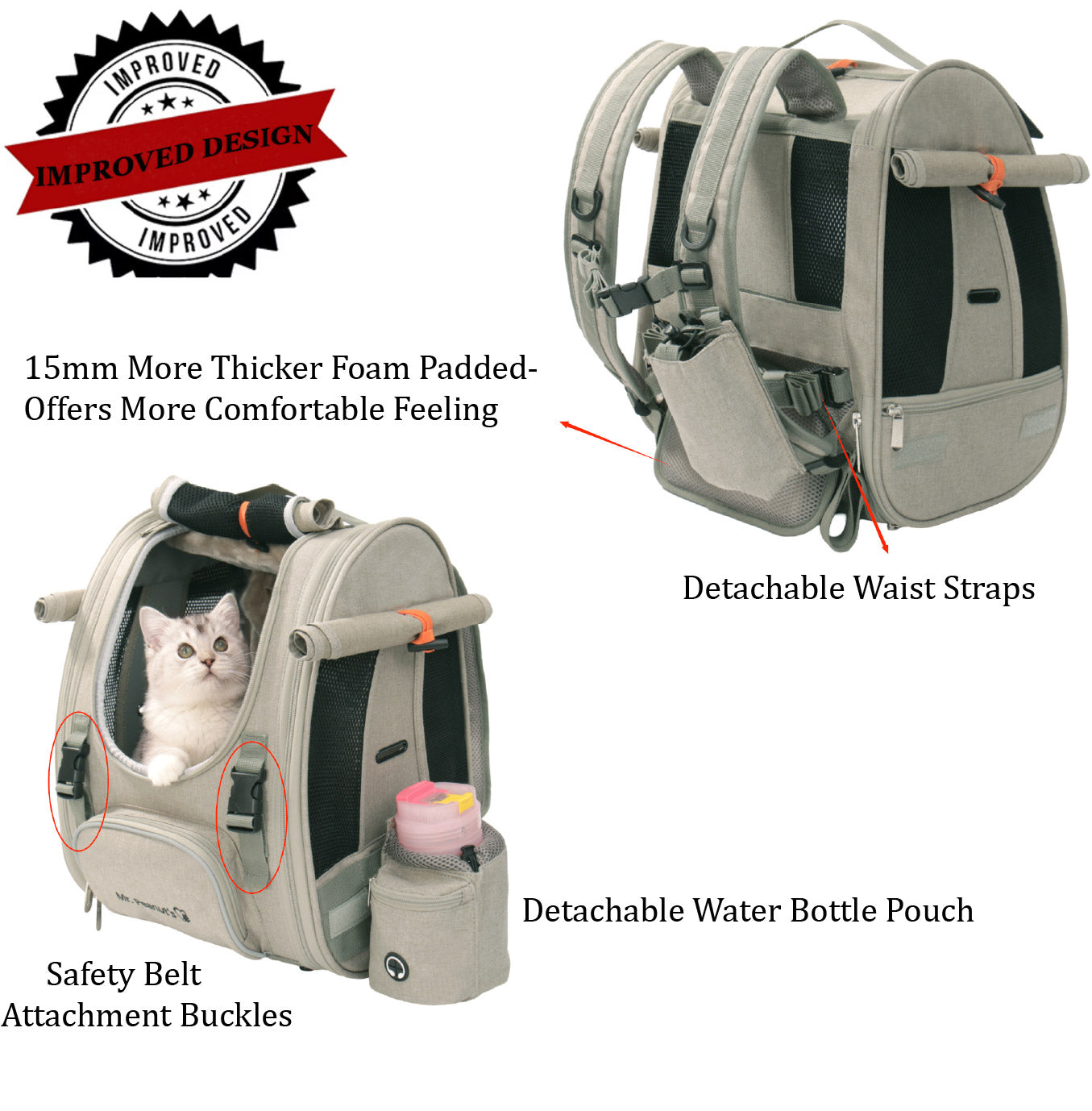 Mr. Peanut’s Northstar Sierra Adventure Pet FrontPack/Backpack – Airline Compliant Cat, Puppy & Bunny Carrier