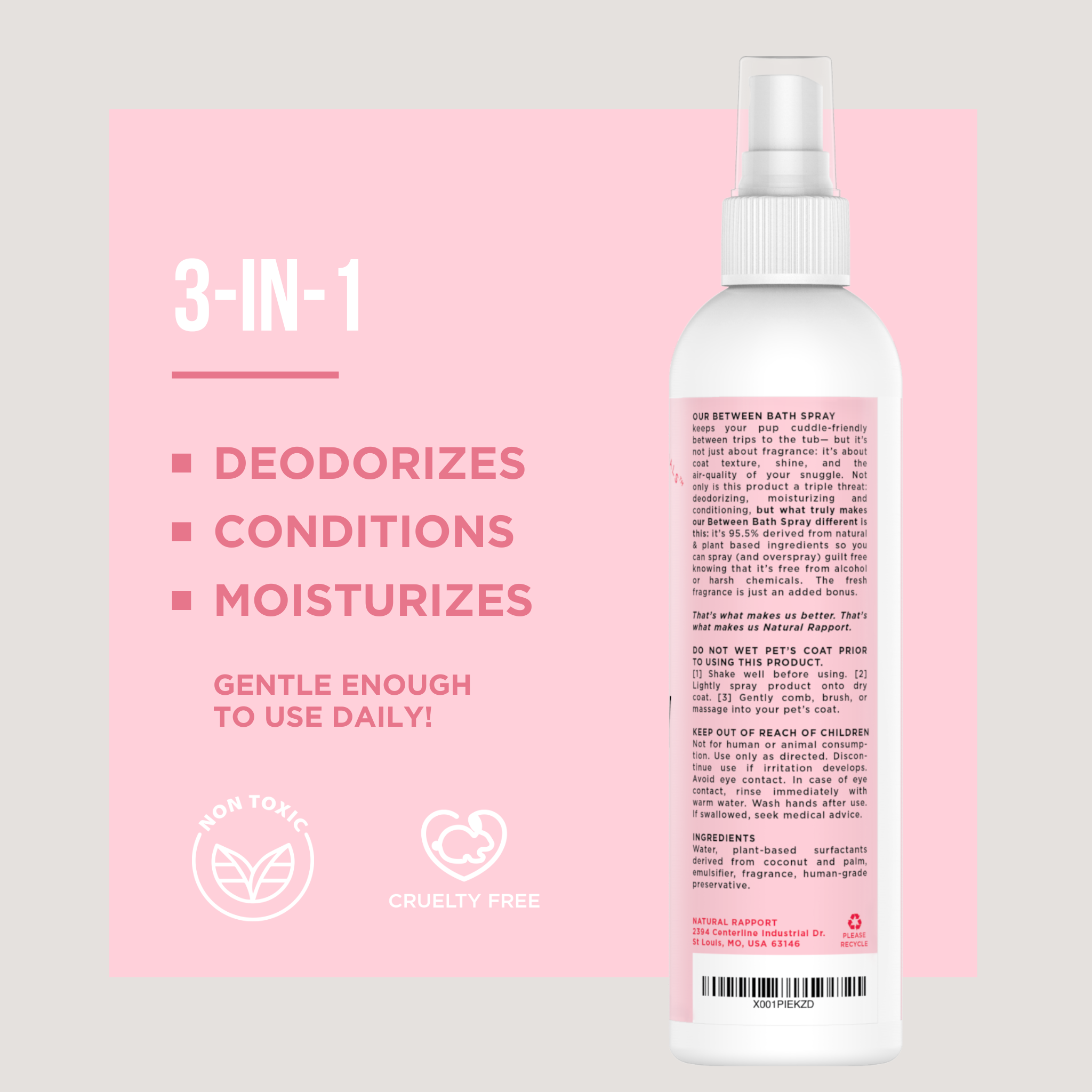 Natural Rapport - The Only Between Bath Spray Dogs Need - Floral & Coconut