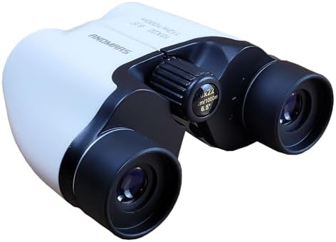 10x22 Binoculars for Adults and Kids, Large View Compact Binoculars, Easy Focus Small Binoculars for Bird Watching Outdoor Travel Sightseeing Concert Hunting Hiking (White)