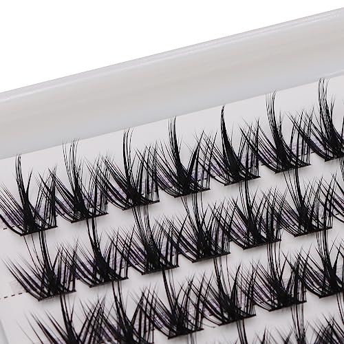 12rows-Large Tray Mixed 8-10-12-14-16mm/Mixed 14-15-16mm/Mixed14mm-16mm/Mixed 18-20mm Wide Stem Individual False Eyelashes Dramatic Black Cluster Eyelashes (MY008-14-16MM MIX)