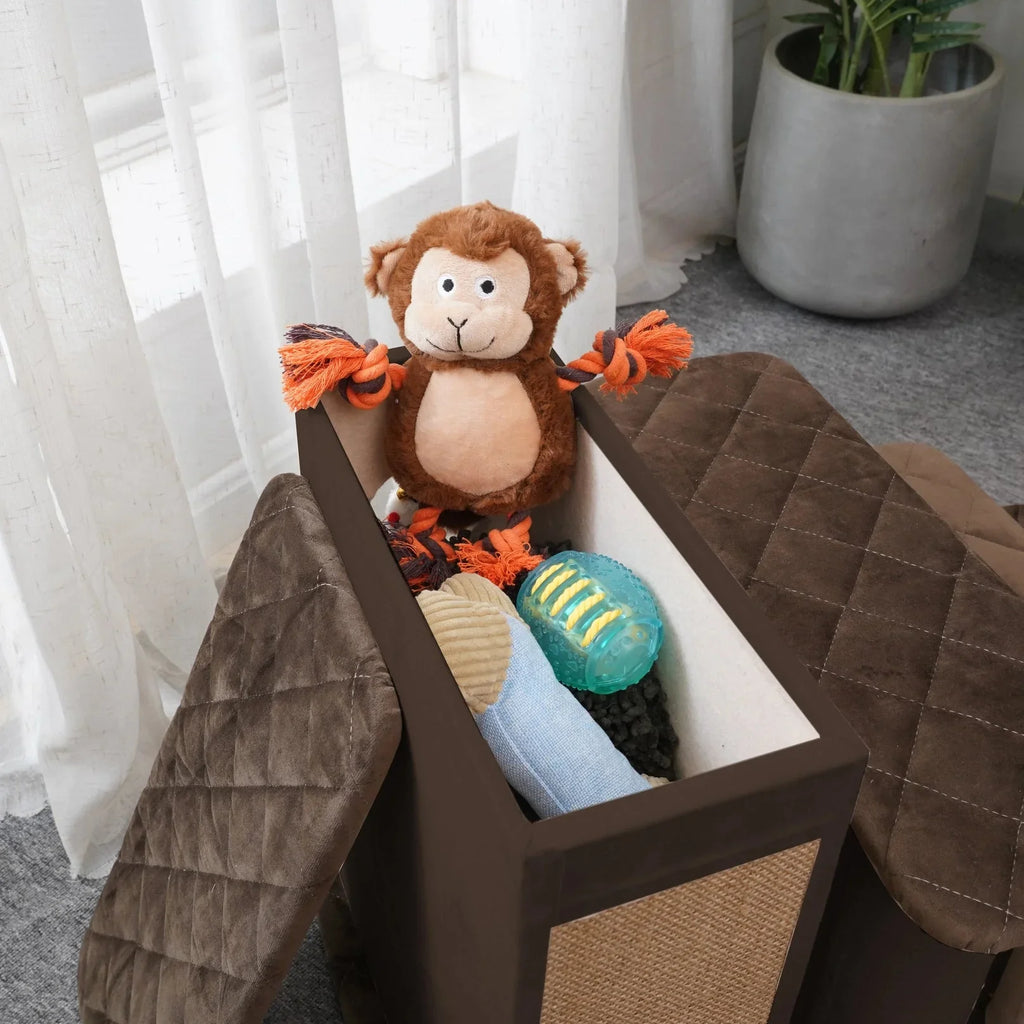 PetPals Zoso Quilted Velvet Pet Stairs