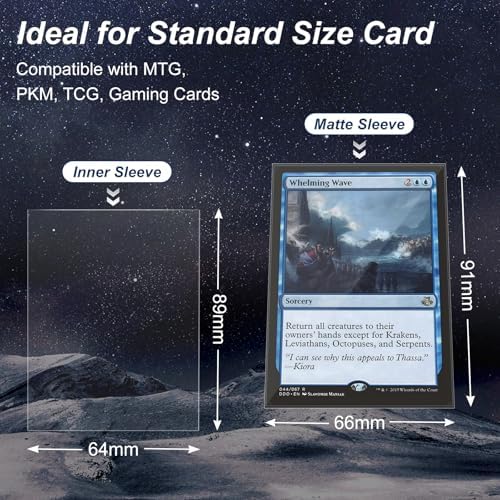 1200 Pack Card Sleeves, Perfect Fit Inner Sleeves Ideal for Double-Sleeving, Trading Card Sleeve Compatible with MTG, TCG, Gaming Cards