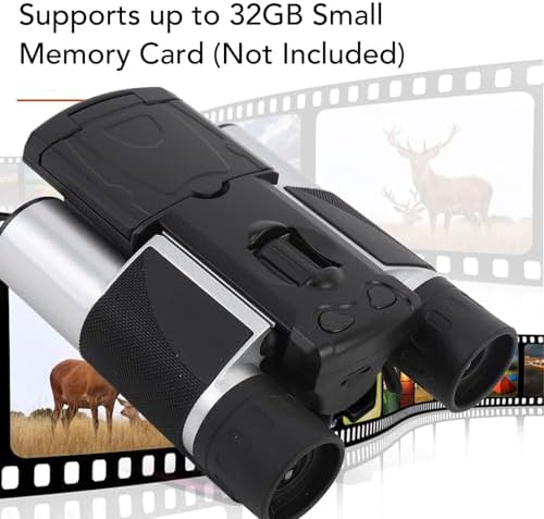 10x25 Binoculars with Camera, 2 Color Screen 8X Digital Zoom 48MP Pictures 2.5K Videos Camera, Digital Binoculars for Bird Watching Hunting Outdoor Adventures (Silver)