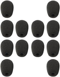 12 Pack Headset Microphone Windscreen Foam Cover Soft Comfortable and High-density Lapel Mic Covers Pop Filter Replacement Windshield for Headset Microphone