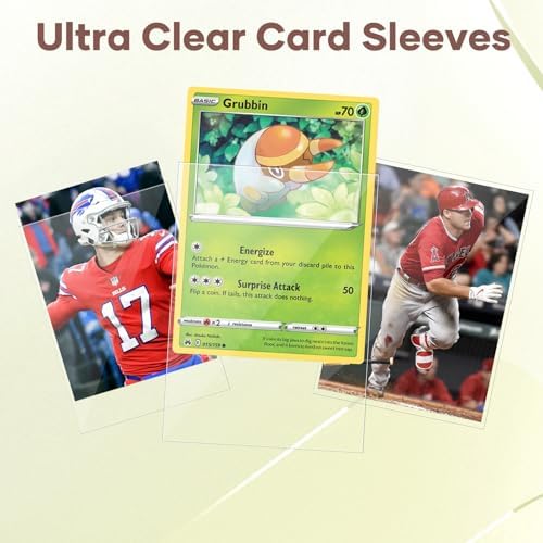 1200 Count Card Sleeves, Clear Baseball Card Sleeves, Soft Trading Card Sleeve Fit for MTG, TCG, Baseball Cards, Football Cards, Game Cards