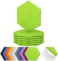 12 Pack Hexagon Acoustic Panels, TONOR 12"x 10"x 0.4" High Density Sound Proof Panels for Walls, Sound Dampening Insulation Treatment Wall Panels, Sound Absorbing Padding for Studio, Home Green