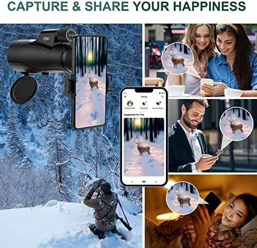 12x56 HD Monocular Telescope with Premium Carry Case,Phone Adapter and New Generation Tripod,Portable and Waterproof High Power Monocular for Hiking and Bird Watching