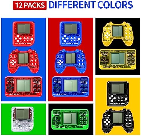 12Pcs Video Game Party Favors for Kids, Arcade Video Game Keychain Video Game Party Supplies