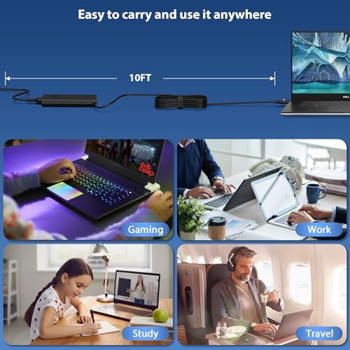 130W 4.5mm Round Tip AC Adapter Laptop Charger Replacement for Dell XPS 15 7590 9530 9550 9560 9570 Inspiron 7348 Precision 5510 5520 5530 5540 HA130PM130 0V363H DA130PM130 06TTY6 Power Supply Cord