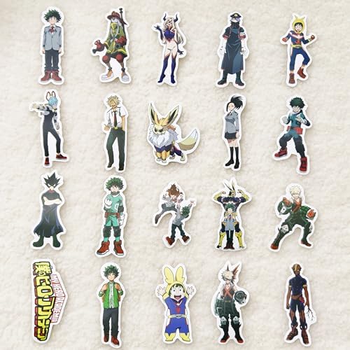 100PCS MHA Stickers, Anime My Hero Stickers Academi Cute Stickers, Waterproof Vinyl Decals for Water Bottles,Laptop,Computer, Stickers for Fans Adults Teens Kids