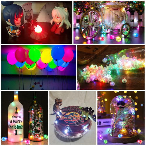 100pcs Balloon Lights, Long Standby Time Mini Ball Light, Round LED Multicolor Flash Ball Lamp for Paper Lantern Balloon Party Wedding, Birthday and Festival Christmas Decorative Lights