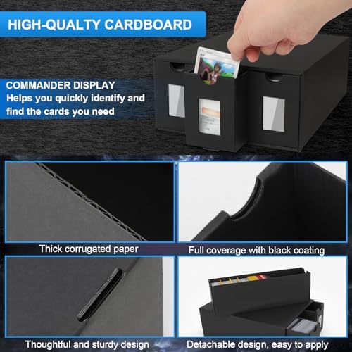 12000+ Trading Card Storage Box for Commander Display, Card Deck Box Cardboard with 48 Card Dividers, Labels & Tapes, Trading Card Collection Box Fit for YuGiOh, TCG, PTCG, MTG and Sport Cards