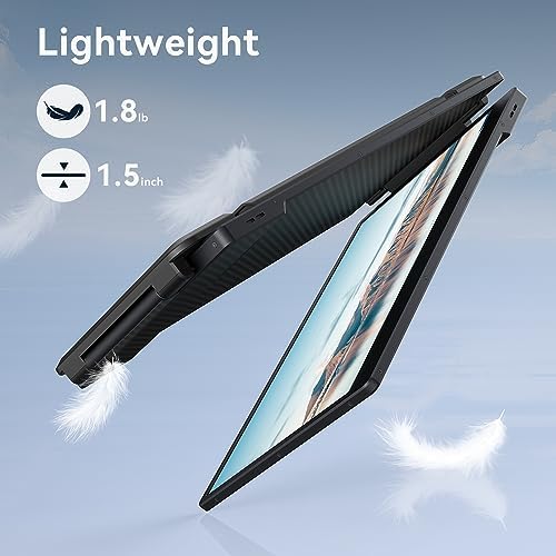 14'' 1080P Portable Dual Monitor Extender for Laptops - USB C and HDMI, Plug-Play for Dual Display on Mac and Windows, Fits 13''-17.3'' Laptops