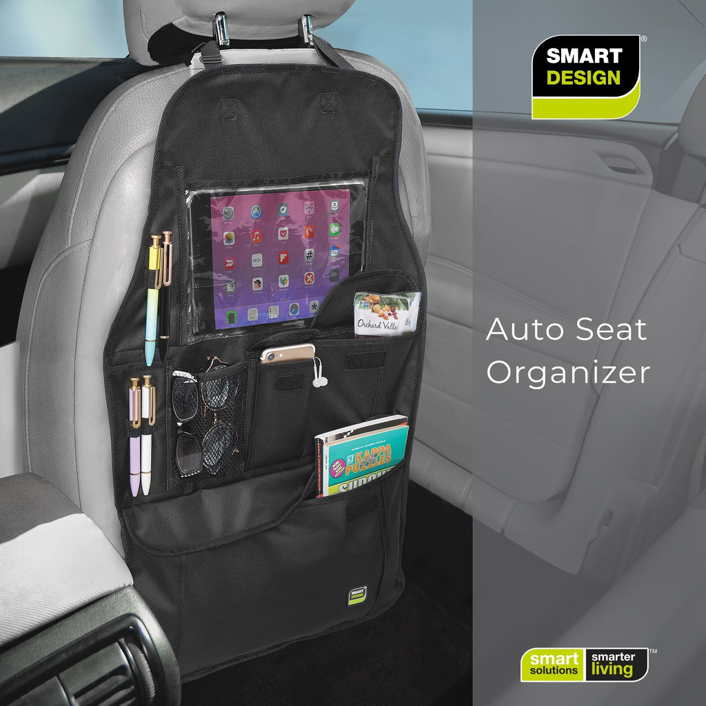 Backseat Tablet/Storage Car Organizer - Black
