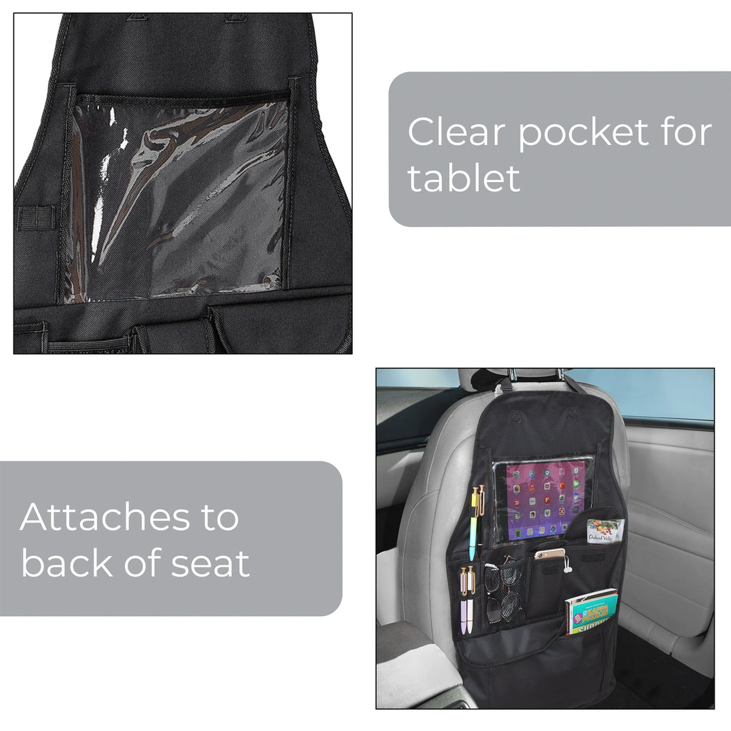 Backseat Tablet/Storage Car Organizer - Black