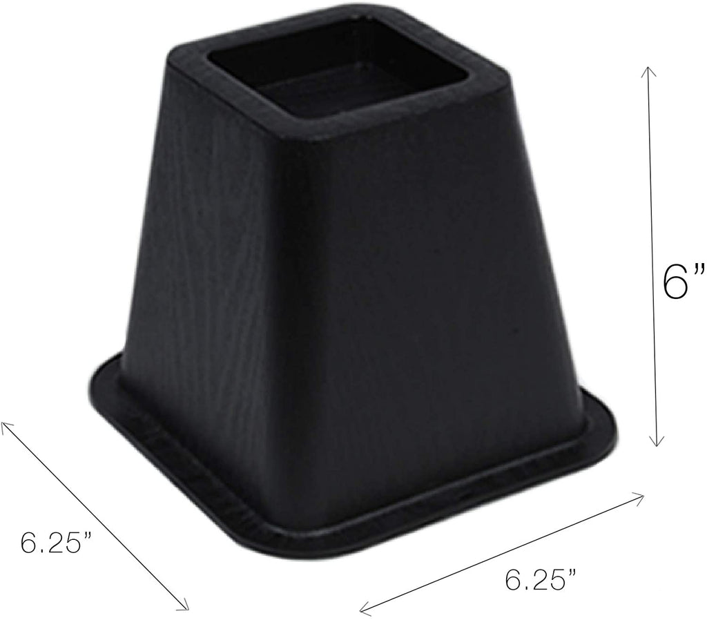 Bed Risers Set of 4 - Black