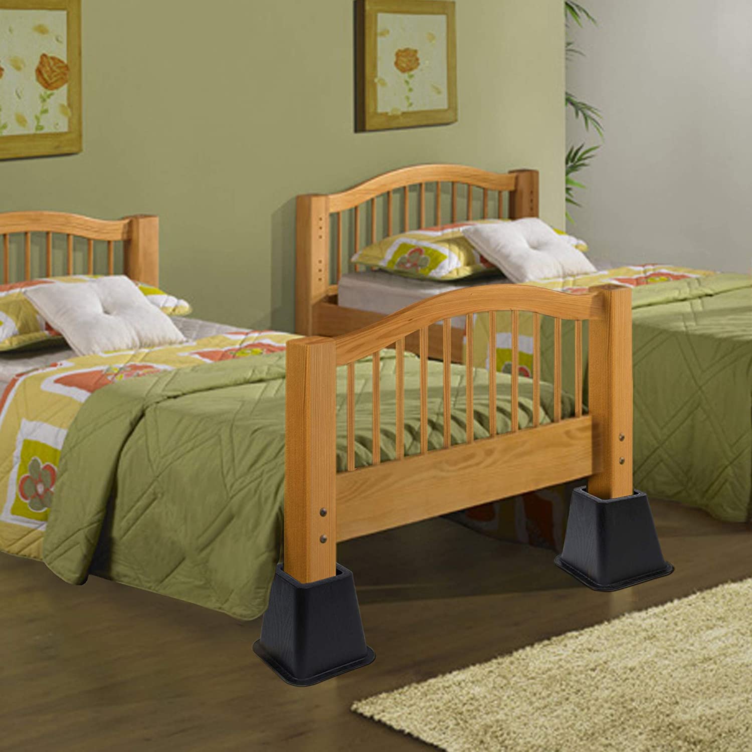 Bed Risers Set of 4 - Black
