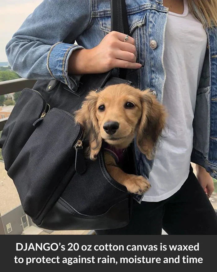 DjangoTote™ Waxed Canvas Dog Carrier Bag and Pet Travel Tote