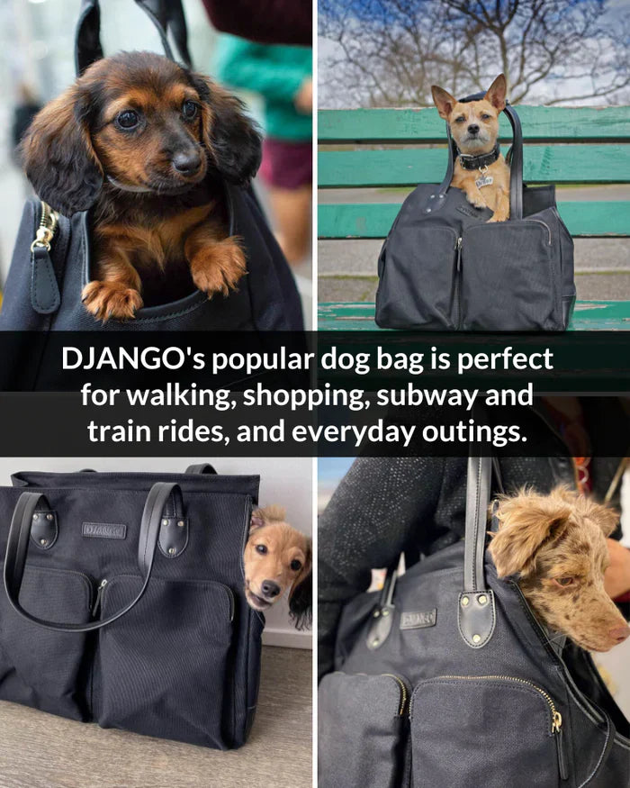 DjangoTote™ Waxed Canvas Dog Carrier Bag and Pet Travel Tote