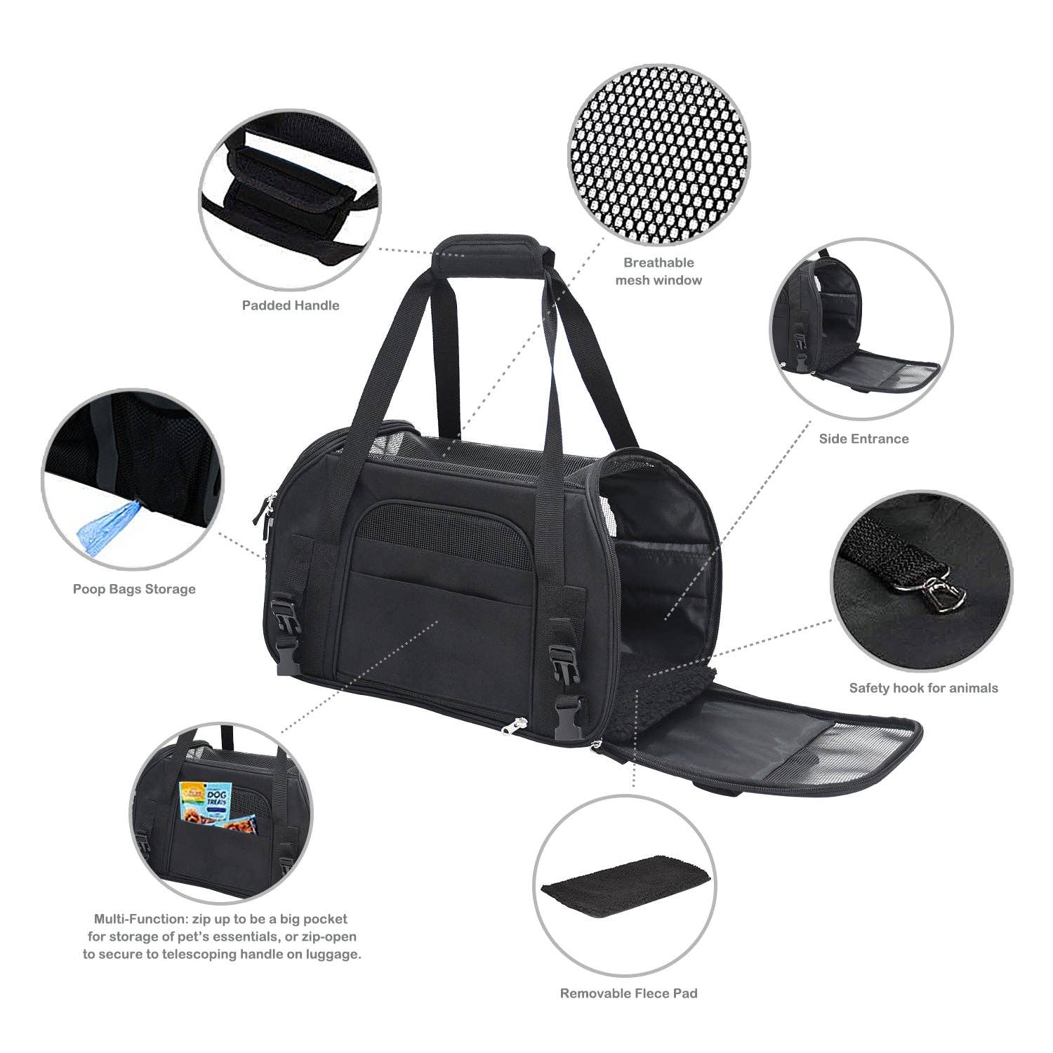Jespet Paws Soft Sided Small Dog Carrier Comfort for Travel