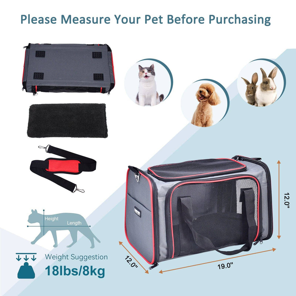 Jespet Soft-Sided Travel Small Dog & Cat Carrier