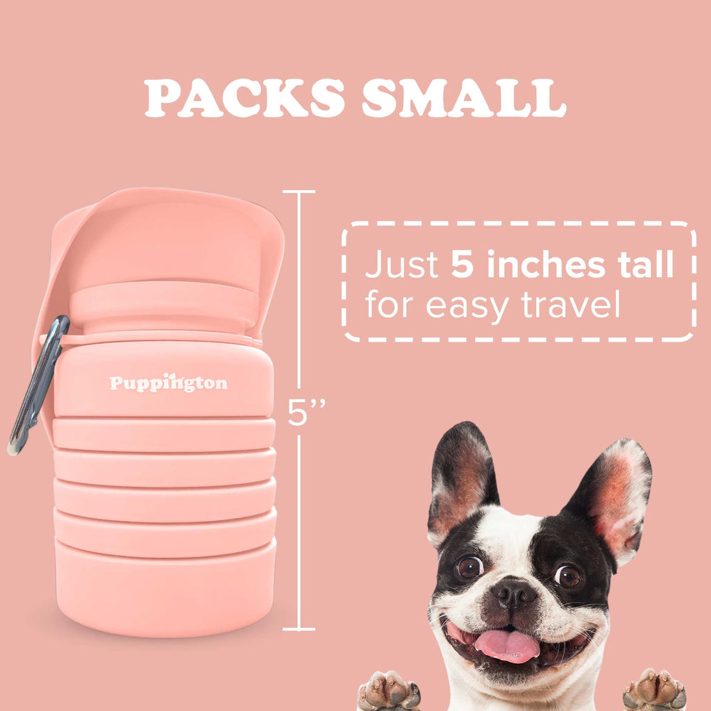Puppington Collapsible Water Bottles for Dogs - Leakproof, Compact, BPA free