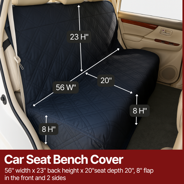 Formosa Covers Car Seat Bench Cover For Dogs and Pets Black Micro Velvet