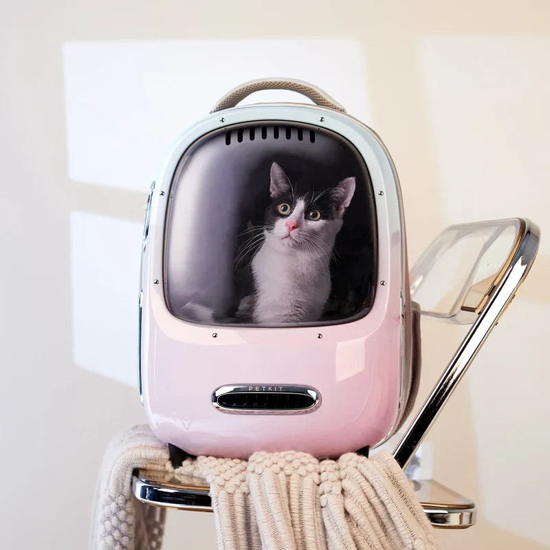 PetKit Breezy Dome 2 Smart Cat Backpack – Ventilated with Fan & Light, Airline Compliant