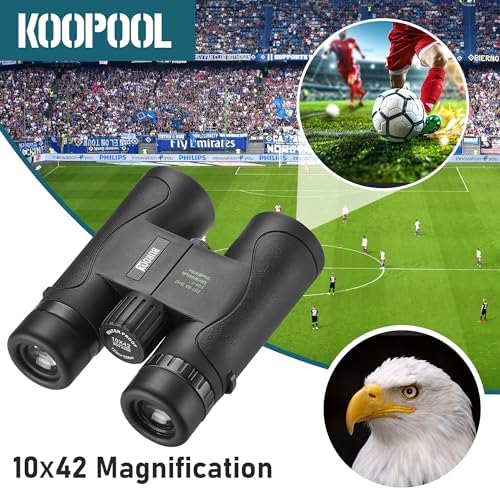 10x42 HD Professional Binoculars for Adults - High Power Binoculars with BAK4 Prism FMC Lens, Waterproof Compact Binoculars for Bird Watching Hunting Travel Stargazing Outdoor with Carrying Case