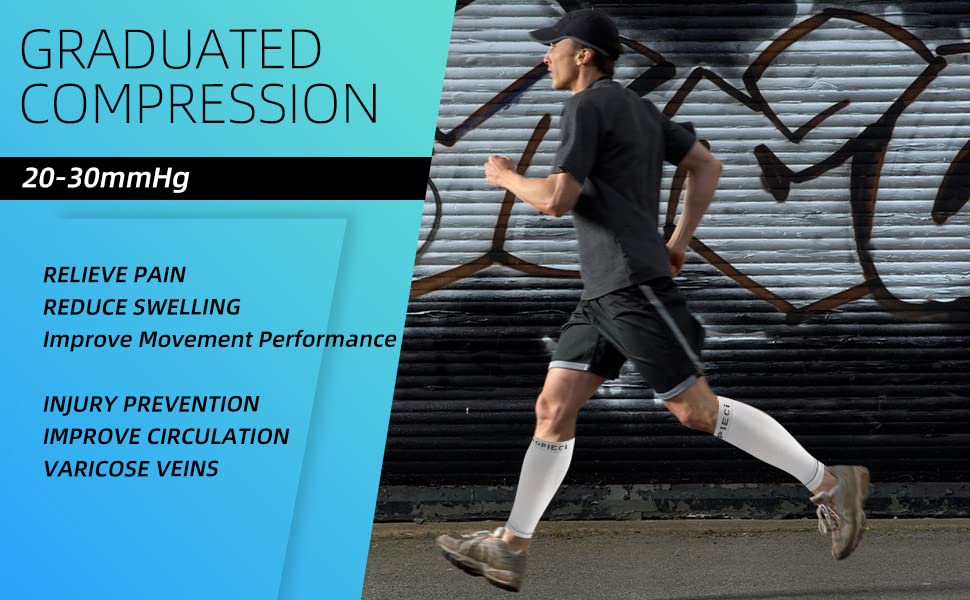 15-20mmHg 1 Pair Men and Women Wide Calf Sleeve Brace Compression Socks for Leg Support, Pain Relief