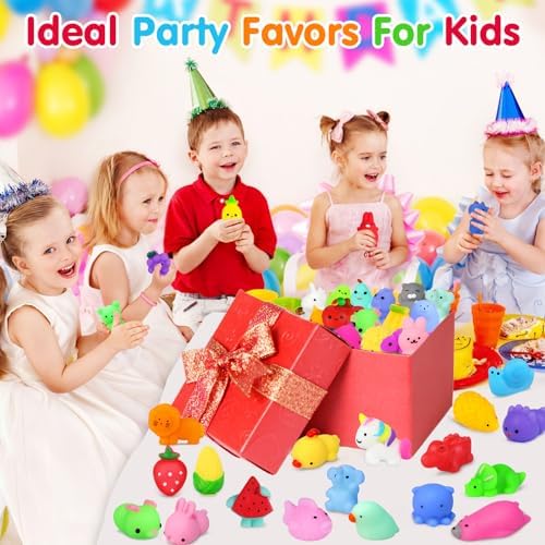 130PCS Squishies Mochi Squishy Toy, Kawaii Squishies Party Favors for Kids Stress Relief Fidget Toys Treasure Box Toys Classroom Prizes Kid Easter Egg Fillers Xmas Goodie Bag Stuffers, Random