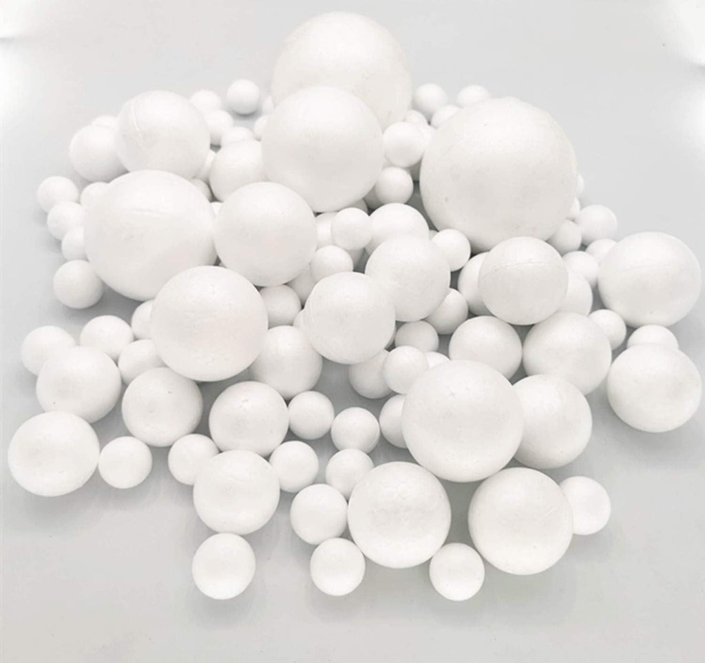 129 Pack Craft Foam Balls, 7 Sizes Including 1-4 Inches, White Polystyrene Smooth Round Balls, Foam Balls for Arts and Crafts, DIY Craft for Home, Supplies School Craft Project and Holiday Party